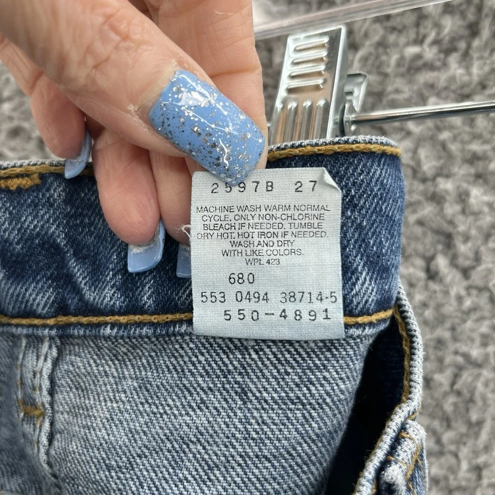 VTG 90s Levis 550 Jeans Mens Measures 28X33 Blue Relaxed Taper‎ USA Denim